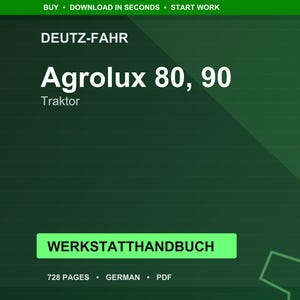 Manual de taller del tractor Deutz-Fahr Agrolux 80 90 en PDF / Servicio y reparación / Descarga instantánea imagen 1