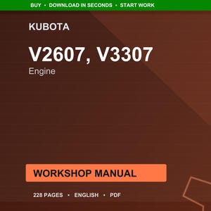 Kubota V2607 v3307 Engine Workshop Manual PDF | Service Repair | Instant Download image 1