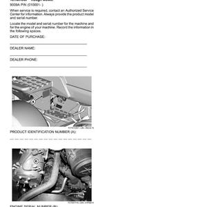 Peut inclure: Document d'identification du produit pour une tondeuse rotative TerrainCut. Le document comprend des sections pour l'enregistrement des num&eacute;ros d'identification, y compris le num&eacute;ro d'identification du produit (A) et le num&eacute;ro de s&eacute;rie du moteur (B).