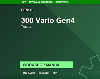 Manual de taller del tractor Fendt 300 Vario gen4 en PDF / Servicio y reparación / Descarga instantánea