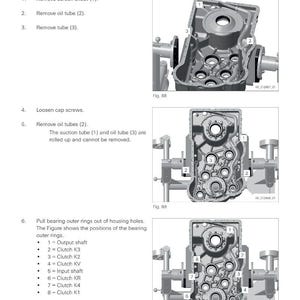 May include: Diagram of a dismantled housing front part, with numbered components and labels. The image includes figures 88, 89, and 90, showing different stages of disassembly. Text includes instructions for removing parts like screen sheets and oil tubes.