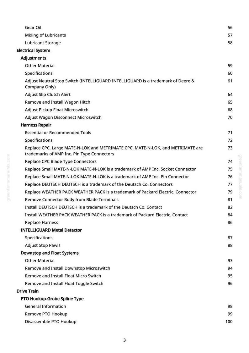 Teknisk manual för John Deere 3955, 3975 fälthackar i PDF-format | Nedladdning direkt bild 5