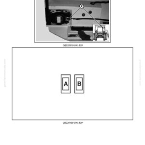 May include: Diagram of a left-hand speaker connector, labeled B39. The image includes a close-up of the connector and a diagram with two labeled boxes, A and B. The text "CQ232610-UN: B39" and "CQ230100-UN: B39" are also present.