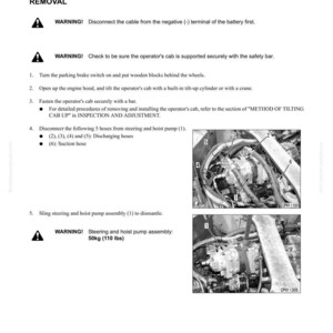 Komatsu Hm300-1L dumper servicemanual PDF | Verkstadsreparation | Direktnedladdning bild 9