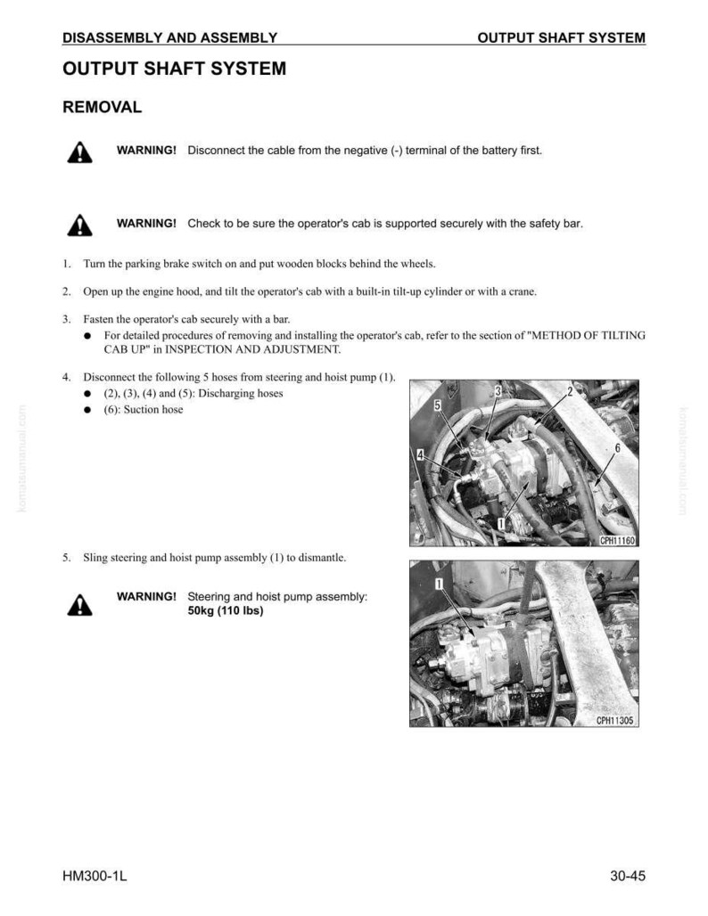 Komatsu Hm300-1L dumper servicemanual PDF | Verkstadsreparation | Direktnedladdning bild 9