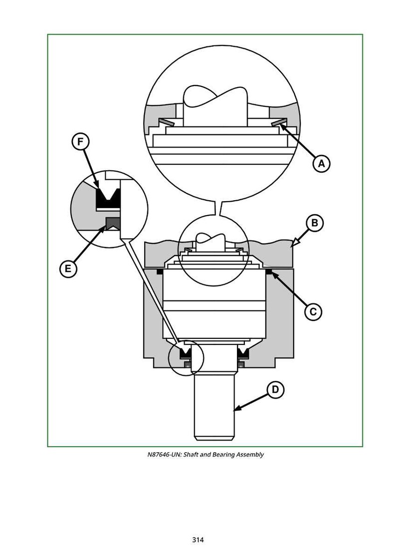May include: Technical diagram of a shaft and bearing assembly, labeled with letters A through F. The diagram includes detailed close-up views of specific components. The text "N87646-UN: Shaft and Bearing Assembly" is present.
