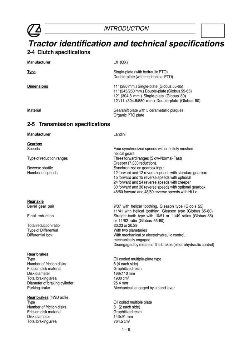 K&ouml;nnte beinhalten: Technische Spezifikationen f&uuml;r einen Traktor, einschlie&szlig;lich Kupplungs- und Getriebedetails. Das Dokument listet Hersteller, Typ, Abmessungen und Materialspezifikationen auf. Es enth&auml;lt auch Getriebegeschwindigkeiten, Untersetzungsbereiche und Informationen zur Hinterachse.