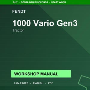 Fendt 1000 Vario gen3 Tractor Workshop Manual PDF | Service Repair | Instant Download image 1
