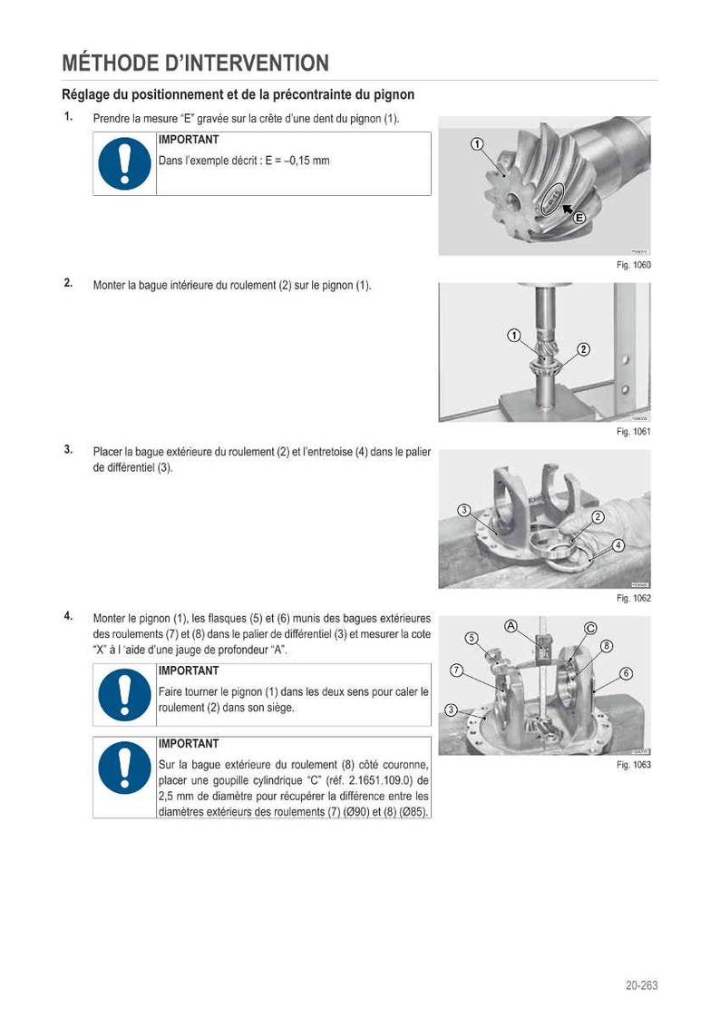 May include: Diagram of mechanical components with labels and instructions. Includes images of gears, bearings, and other parts. Text in French provides step-by-step guidance for assembly and measurement, with measurements in millimeters.