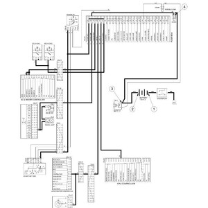 May include: A detailed electrical schematic labeled "POWER CIRCUIT (#1001 and up, TIER II)". The diagram features various components, including relays, controllers, and a CPU controller, interconnected by black lines. Text labels identify each component.