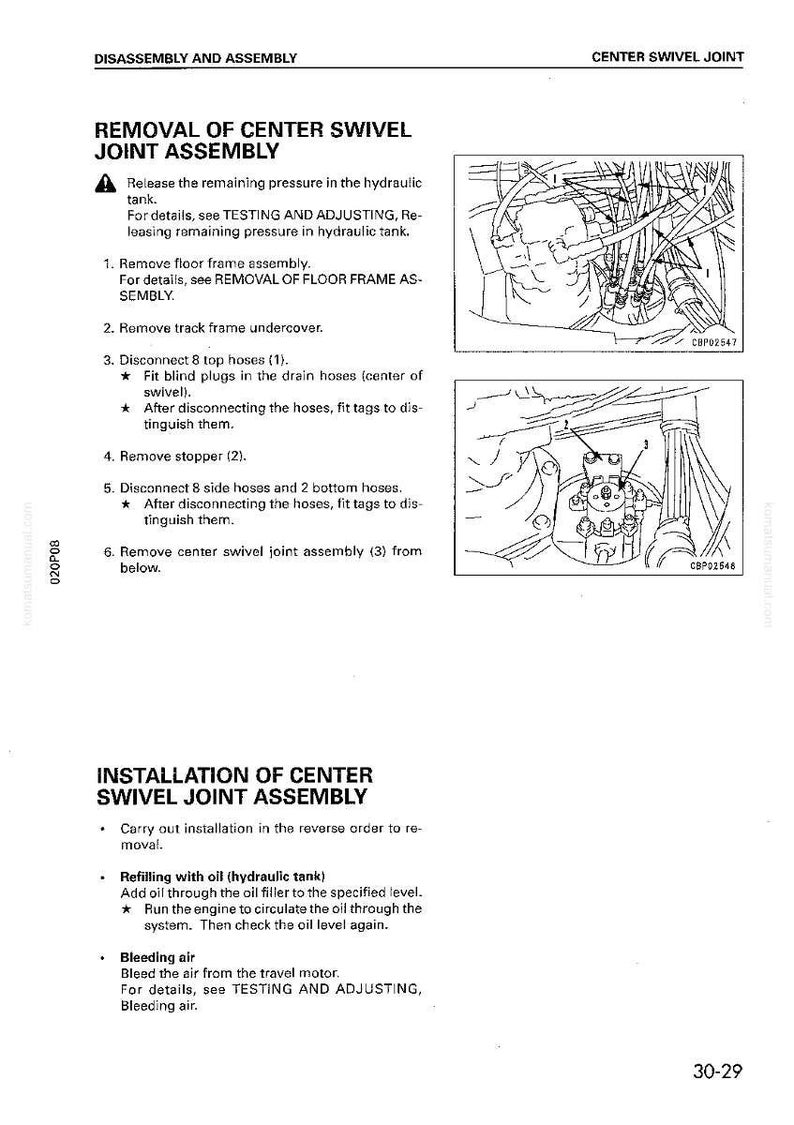 Pu&ograve; includere: Diagramma tecnico che illustra lo smontaggio e il montaggio di un giunto girevole centrale. L'immagine presenta istruzioni dettagliate, diagrammi e numeri di parte per componenti meccanici.