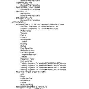 Massey Ferguson 9305 Dcw 9305 hcw Teleskoplader Bedienungsanleitung PDF | Werkstattreparatur | Sofort Download Bild 10