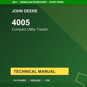 Technische handleiding John Deere 4005 compacte tractor, pdf | Direct downloaden afbeelding 1
