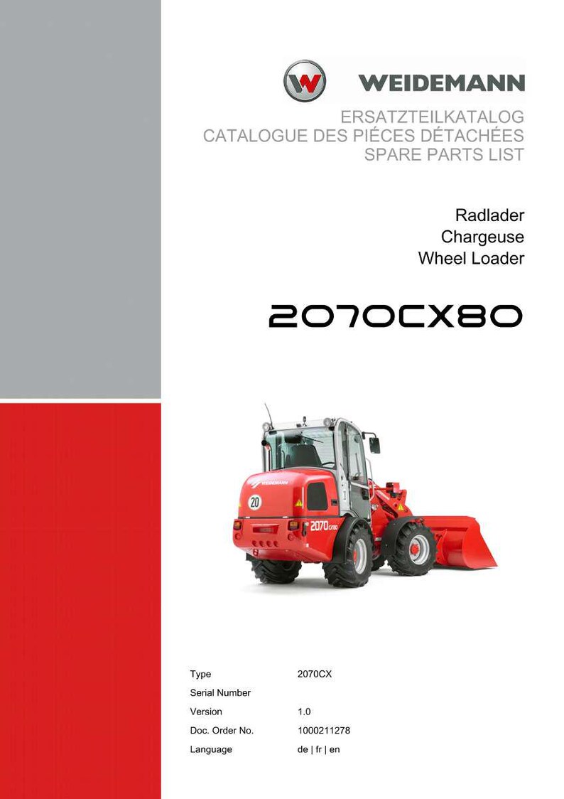 Weidemann 2070Cx80 Radlader Teile-Handbuch PDF | Illustrierter Katalog | Sofort Download Bild 2