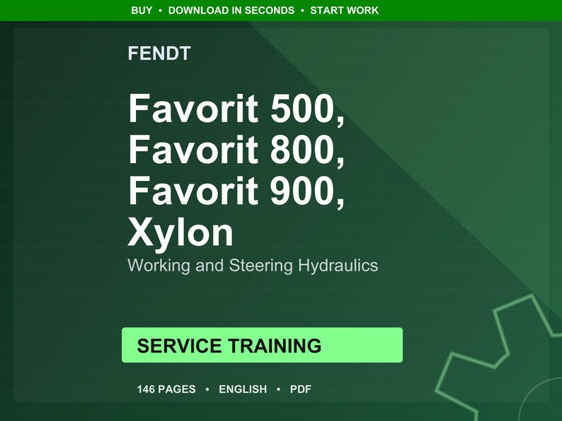 Fendt Favorit 500 800 900 xylon Working and steering hydraulics Service Training Manual PDF | Training Guide | Instant Download image 1