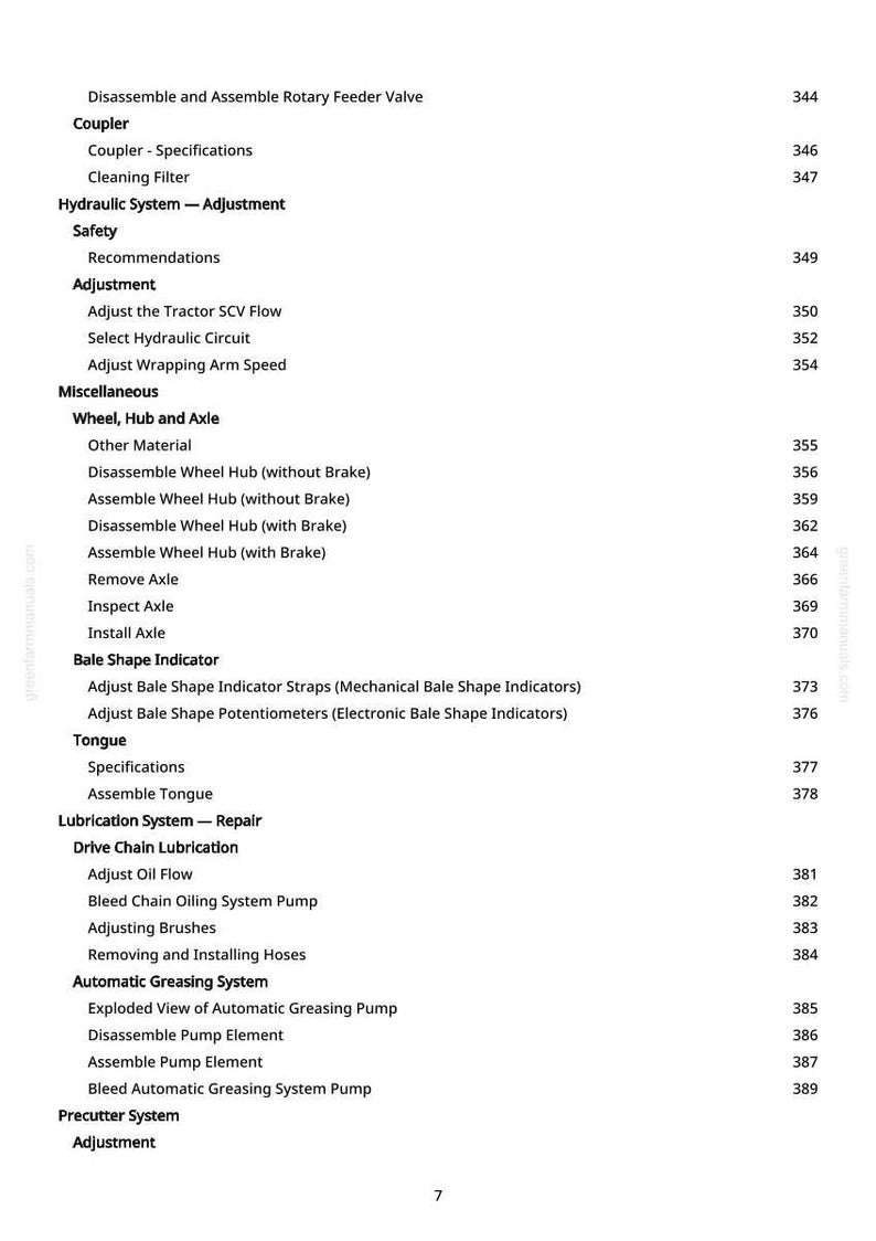 John Deere 744 Inplastningspress Teknisk manual Service PDF Verkstad Ladda ner bild 9