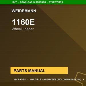 Weidemann 1160E Wheel loader Parts Manual PDF | Illustrated Catalog | Instant Download image 1