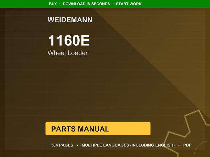 Weidemann 1160E Wheel loader Parts Manual PDF | Illustrated Catalog | Instant Download image 1