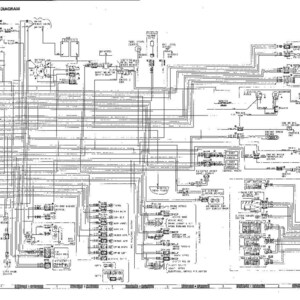 Puede incluir: Un diagrama de circuito el&eacute;ctrico detallado en blanco y negro, con numerosas l&iacute;neas, s&iacute;mbolos y etiquetas de texto. El diagrama muestra el cableado complejo de un sistema el&eacute;ctrico. El t&iacute;tulo "ELECTRICAL CIRCUIT DIAGRAM" est&aacute; en la parte superior.