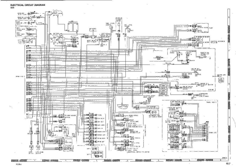 Puede incluir: Un diagrama de circuito el&eacute;ctrico detallado en blanco y negro, con numerosas l&iacute;neas, s&iacute;mbolos y etiquetas de texto. El diagrama muestra el cableado complejo de un sistema el&eacute;ctrico. El t&iacute;tulo "ELECTRICAL CIRCUIT DIAGRAM" est&aacute; en la parte superior.