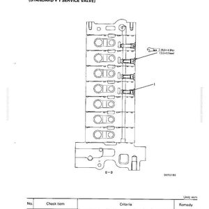 May include: Diagram of a hydraulic pump with detailed mechanical components. The image includes a schematic of the pump's internal structure, with labels and measurements in millimeters. Text includes "MAINTENANCE STANDARD" and "HYDRAULIC PUMP".