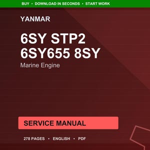 Yanmar 6Sy stp2 6sy655 8sy Marine engine Service Manual PDF | Workshop Repair | Instant Download image 1