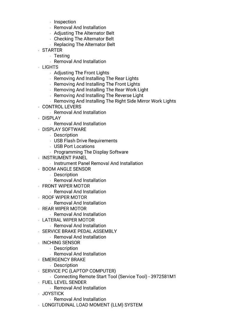 Manual de servicio en PDF / Reparación en taller / Descarga instantánea para la nueva cabina Massey Ferguson TH 7035B 7035XB, nivel 3A, manipulador telescópico. imagen 9