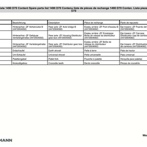 Weidemann 1490 D70 Wheel loader Parts Manual PDF | Illustrated Catalog | Instant Download image 11