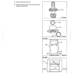 K&ouml;nnte beinhalten: Technische Zeichnung von Differentialkomponenten, einschlie&szlig;lich Lagerkegel (21), Lagerschalen (25, 26) und K&auml;figen (24, 24-1). Die Abbildung ist eine technische Illustration mit Beschriftungen und Teilenummern, die Demontage und Montage zeigt.