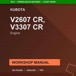 Kubota V2607 cr v3307 cr Engine Workshop Manual PDF | Service Repair | Instant Download image 1