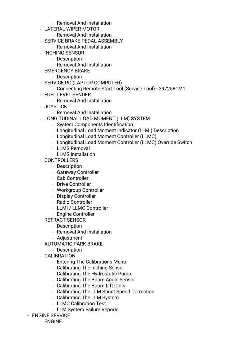 Manual de servicio en PDF / Reparación en taller / Descarga instantánea para la nueva cabina Massey Ferguson TH 8043 8043X, nivel 3A, manipulador telescópico. imagen 10
