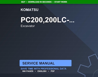 Komatsu PC200,200LC-6 PC220,220LC-6 Excavator Service Manual Repair Workshop PDF