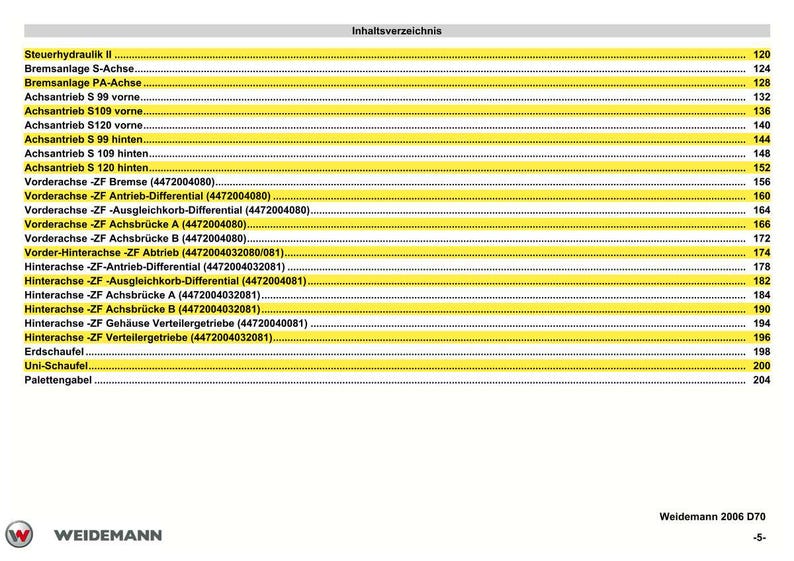 Weidemann 2006 D70 Wheel loader Parts Manual PDF | Illustrated Catalog | Instant Download image 5