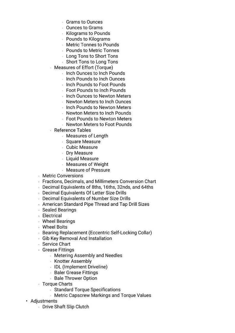 May include: A white document lists various measurement conversions, including grams to ounces, inches to foot pounds, and Newton meters. It also includes reference tables for length, weight, and pressure, along with metric conversions and torque specifications.