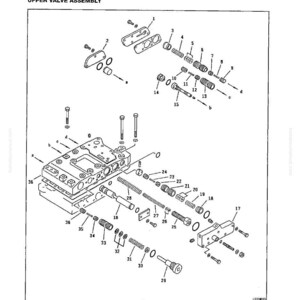 May include: An exploded diagram of a transmission control valve assembly. The diagram shows various components, including springs, bolts, and valve bodies, labeled with numbers. The text "DISASSEMBLY AND ASSEMBLY" and "UPPER VALVE ASSEMBLY" are visible.