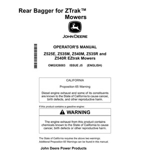 John Deere Z525e, Z535m, Z535r, Z540m, Z540r, 48 & 54 Inch Ztrak Mower Operator Manual PDF | Owners Guide | Instant Download image 3