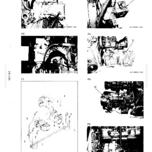 May include: A technical diagram of an engine, with multiple detailed views labeled P1 through P6. The diagram includes various engine components, with labels and part numbers such as 21TAP01120, 21TAP01122, 21TAP01123, 21TAP01124, and 21TAP01125. The diagram is in black and white.