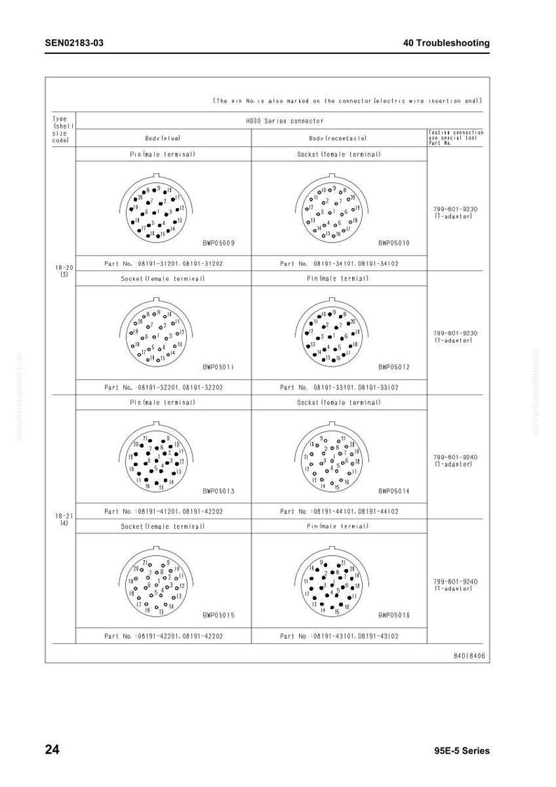 Puede incluir: Diagrama t&eacute;cnico del conector de la serie HD30, que muestra los terminales de clavija y z&oacute;calo. Incluye n&uacute;meros de pieza y diagramas para la soluci&oacute;n de problemas. La imagen es una ilustraci&oacute;n t&eacute;cnica en blanco y negro.