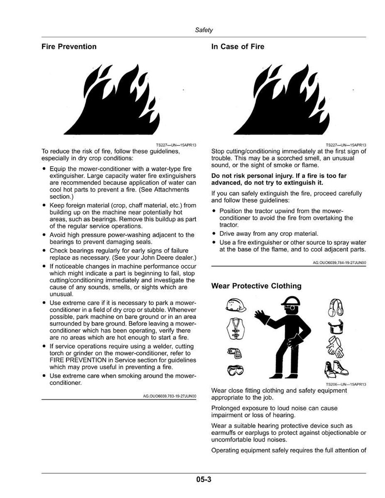 Puede incluir: Directrices de seguridad para la prevenci&oacute;n de incendios y en caso de incendio, con ilustraciones de llamas y una persona con ropa protectora. Incluye instrucciones sobre equipos y procedimientos.