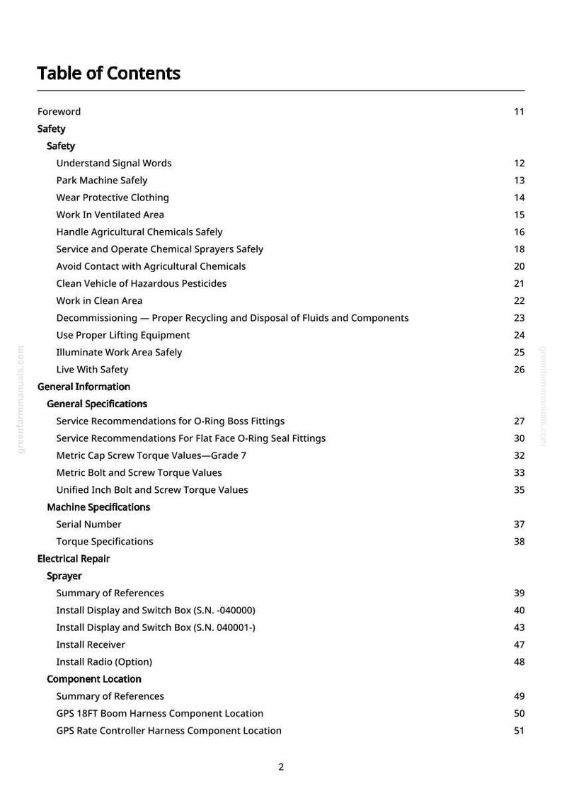 John Deere 2030A GPS, HD200 GPS-spruta, 2020A GPS, HD300 GPS-spruta Teknisk manual för spruta i PDF-format | Nedladdning direkt bild 3