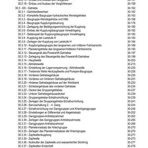 May include: A detailed table of contents in German, titled "INHALT," lists various mechanical components and procedures with corresponding page numbers. The document appears to be a technical manual or guide, likely for machinery or automotive repair.