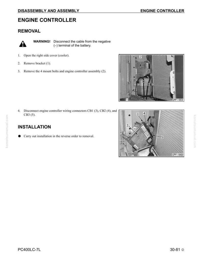 Komatsu PC400lc-7L Grävmaskin Servicemanual PDF | Verkstadsreparation | Direktnedladdning bild 10