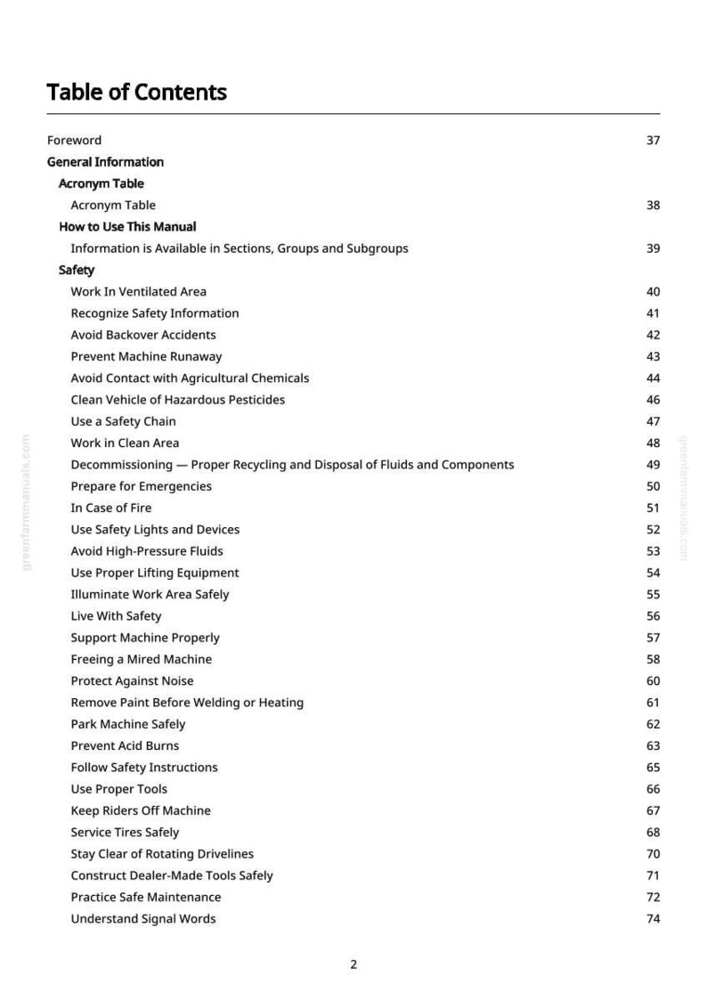 K&ouml;nnte beinhalten: Eine gedruckte Seite mit dem Titel "Inhaltsverzeichnis" aus einem Handbuch. Die Tabelle listet Sicherheitsthemen wie "In bel&uuml;fteten Bereichen arbeiten" und "R&uuml;ckw&auml;rtsunf&auml;lle vermeiden" auf. Die Seitenzahlen stehen rechts.