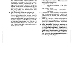K&ouml;nnte beinhalten: Eine Seite aus einem Handbuch, das die Wartung des Kraftstoffsystems beschreibt. Enth&auml;lt Abschnitte zur Handhabung von Kraftstoffsystemger&auml;ten und zur Freigabe des Restdrucks. Text und Diagramme.