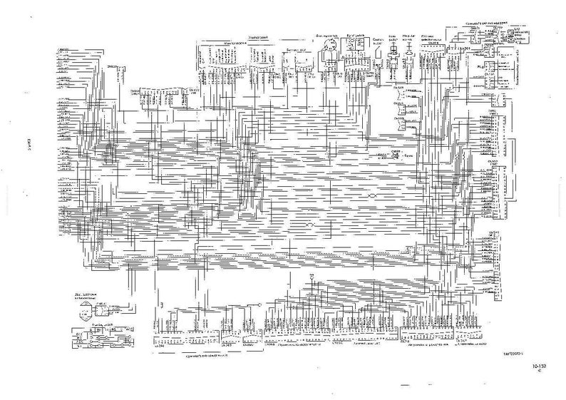 May include: A detailed black and white schematic diagram, likely an electrical or mechanical blueprint. The diagram features numerous lines, symbols, and labels, creating a complex and intricate design. The overall layout is rectangular, with various sections and annotations.