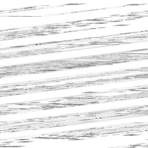 May include: Abstract black and white artwork featuring a pattern of parallel, textured lines. The lines vary in thickness and density, creating a dynamic visual texture across the white background. The design evokes a sense of movement.