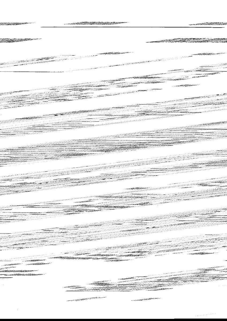 May include: Abstract black and white artwork featuring a pattern of parallel, textured lines. The lines vary in thickness and density, creating a dynamic visual texture across the white background. The design evokes a sense of movement.