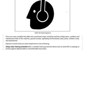 Puede incluir: Gr&aacute;fico en blanco y negro que ilustra una cabeza humana con auriculares, simbolizando la protecci&oacute;n contra el ruido. El texto "Protect Against Noise" est&aacute; en la parte superior, con "TS207-UN: Noise Exposure" debajo de la imagen.
