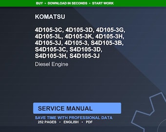 Komatsu 4D105-3 S4D105-3 Diesel Engine Service Manual Repair Workshop PDF