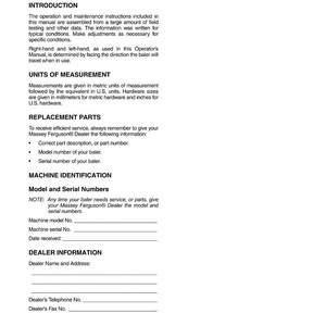 Massey ferguson 1841 Small square baler Service Manual PDF | Workshop Repair | Instant Download image 7